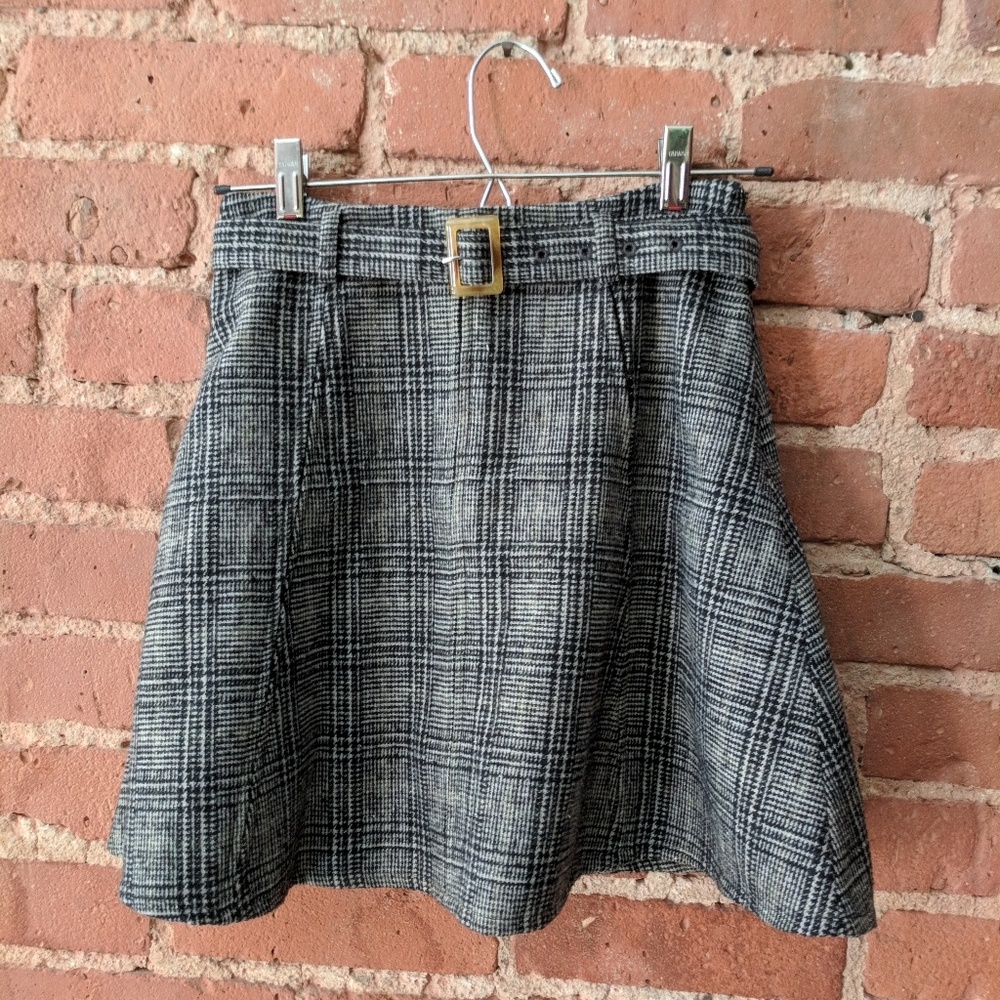 Tokyo black and white plaid mini skirt